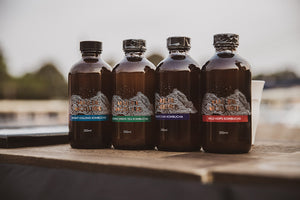 Bottles of kombucha to go into a diabetes hampers
