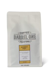 Honey pot blend coffee beans by Barrel One