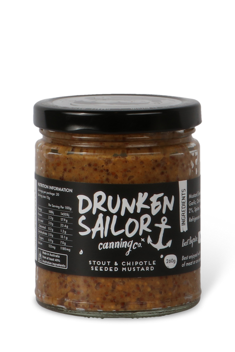 Chipotle and stout mustard by Drunken Sailor Canning Co
