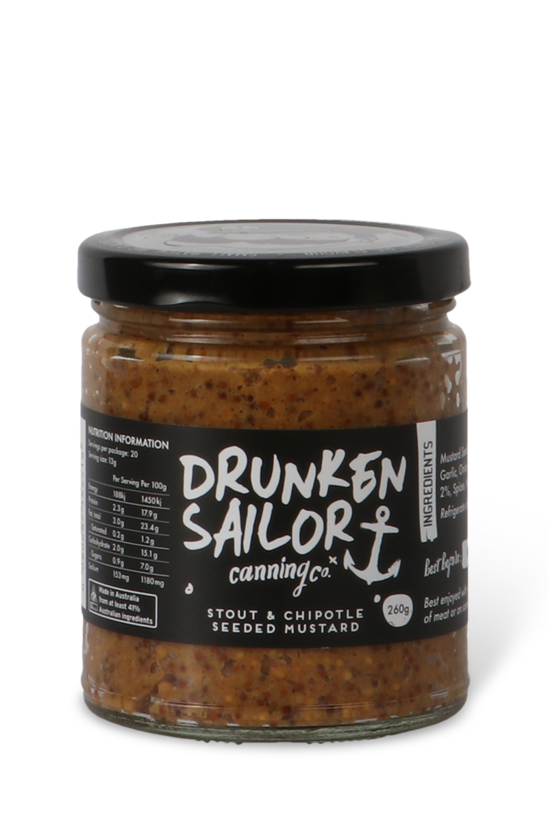 Chipotle and stout mustard by Drunken Sailor Canning Co